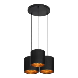 NEVA lampa wisząca, moc max. 3x60W, E27, czarna, podstawa okrągła