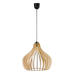 YASIN 400 lampa wisząca, moc max. 1x60W, E27, czarna, drewno