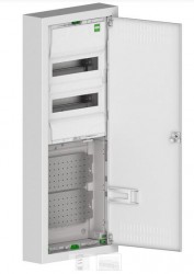 Rozdzielnica multimedialna natynkowa drzwi stalowe 5mm MSF TWIN RN 2x12 PE+N + 2X12 biała IP30 2015-20