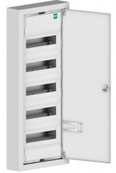 Rozdzielnica modułowa natynkowa drzwi stalowe 5mm MSF RN 5x12 PE+N biała IP30 2005-11