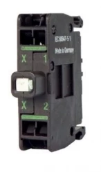 Oprawka z LED czerwona 230V AC zacisk sprężynowy montaż do ścianki tylnej M22-CLEDC230-R 216579