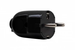 Wtyczka 230V kątowa/prosta czarna Uni-schuko 2P+Z