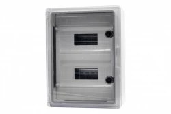 Szafa z tworzywa MP 250x350x150 mm IP65 drzwi przeźroczyste 2 rzędy 18 modułów