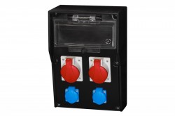 Rozdzielnica gumowa LIDO 12M - gniazda, 2x32A 5p, 2x230V /12 modułów/ IP44