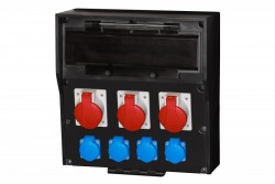 Rozdzielnica gumowa LIDO 18M - gniazda, 3x16A 5p, 4x230V /18 modułów/ IP44