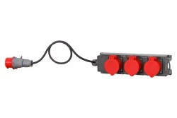 Rozdzielnica TRIBOX - gniazda 3x32A 5p, przewód OPD 5x4mm2 - 5m z wtyczką 32A 5p IP44