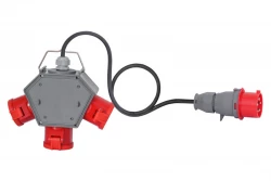 Rozdzielnica POLYBOX - gniazda 3x32A 5p, przewód OPD 5x4mm2 - 10m z wtyczką 32A 5p IP44