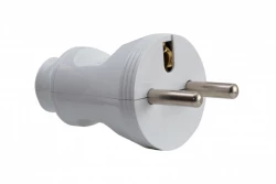 Wtyczka 230V prosta biała 2P+Z