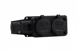 Listwa gumowa 2x230V 16A IP54 SCHUKO czarna