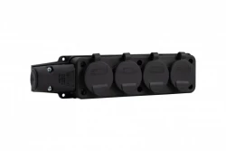Listwa gumowa 4x230V 16A IP54 SCHUKO czarna