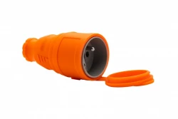 Gniazdo gumowe NOVA 230V 16A IP44 pomarańczowe