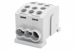 Zacisk HLK 125A-3 (1x35,2x25 / 1x35,2x25) Al/Cu  - szary