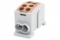 Zacisk HLK 125A-2 (1x35,1x25 / 1x35,1x25) Al/Cu  - brązowy
