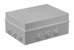 Puszka n/t hermetyczna 300x220x120 12 dławików IP65 szara S-BOX 606