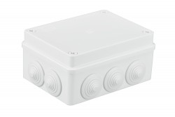 Puszka n/t hermetyczna 150x110x70 10 dławików IP55 biała S-BOX 306B