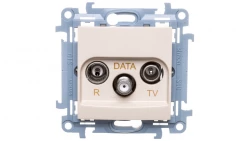 Simon 10 Gniazdo antenowe RTV-DATA kremowy CAD.01/41