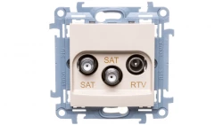 Simon 10 Gniazdo antenowe podwójne SAT-SAT-RTV kremowy CASK2.01/41