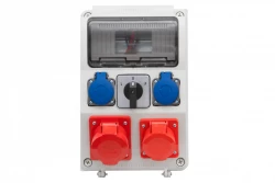 Rozdzielnica CAJA 9M - gniazda 2x16A 5p, 2x230V, L/P(32A) /9 modułów/ IP44
