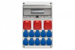 Rozdzielnica LEGATO 16M - gniazda 16A 5p, 2x32A 5p, 10x230V /16 modułów/ IP44