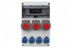 Rozdzielnica LEGATO 16M - gniazda 3x32A 5p, 4x230V  /16 modułów/ IP65
