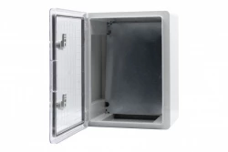 Szafa z tworzywa 300x400x220 mm IP65 drzwi przeźroczyste