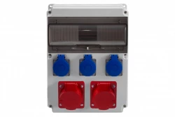 Rozdzielnica CAJA 12M - gniazda 16A 5p, 32A 5p, 3x230V /12 modułów/ IP44