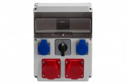 Rozdzielnica CAJA 12M - gniazda 2x32A 5p, 2x230V, 0/1(32A) /12 modułów/ IP44