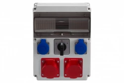 Rozdzielnica CAJA 12M - gniazda 2x32A 5p, 2x230V, L/P(32A) /12 modułów/ IP44