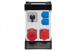 Rozdzielnica R-240 na stelażu plastikowym - gniazda 16A 5p, 32A 5p, 2x230V, L/P(32A) IP44