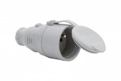 Gniazdo gumowe NOVA 230V 16A IP44 szare
