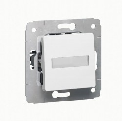 CARIVA Przycisk z uchwytem etykiety 12V 6A-250V biały 773612