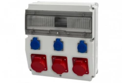 Rozdzielnica CAJA 15M - gniazda 2x16A 5p, 32A 5p, 3x230V /15 modułów/ IP44