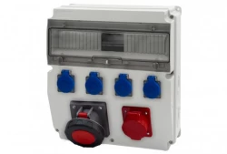 Rozdzielnica CAJA 15M - gniazda 32A 5p, 63A 5p, 4x230V /15 modułów/ IP44