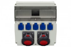 Rozdzielnica CAJA 15M - gniazda 2x63A 5p, 5x230V /15 modułów/ IP44