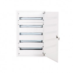 Rozdzielnica modułowa 5x24 natynkowa IP40 zamek RAL9003 reg ramka z drzwiami A-RZ52