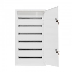 Rozdzielnica modułowa 6x24 natynkowa IP40 zamek RAL9003 reg ramka z drzwiami A-RZ53