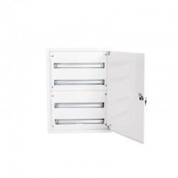 Rozdzielnica modułowa 4x24 natynkowa IP40 zamek RAL9003 reg ramka z drzwiami A-RZ51