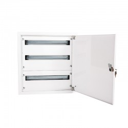 Rozdzielnica modułowa 3x24 natynkowa IP40 zamek RAL9003 reg ramka z drzwiami A-RZ50