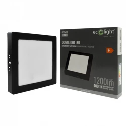 DOWNLIGHT N/T KWADRAT 12W 4000K CZARNY DL-1  EC20476