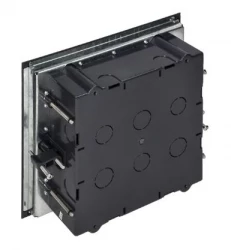 Puszka podłogowa na gniazda modułowe 6 x 45x45mm lub 12 x 22,5x45mm, pokrywa: plastik, czarna