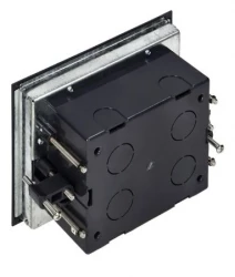 Puszka podłogowa na gniazda modułowe 4 x 45x45mm lub 8 x 22,5x45mm, pokrywa: plastik, czarna
