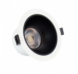 ORBITO DOWNLIGHT 10-20W NW 230V 40deg IP44 Ra90 UGR<19  WHITE round, black mat reflector, with power change, 5y warranty