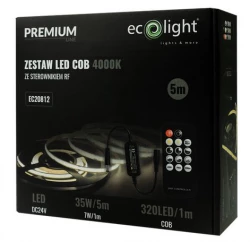 ZESTAW LED 320 COB 24V IP20 4000K EC20812 /5m/