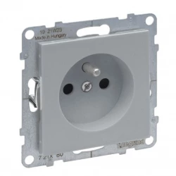 SUNO2 Gniazdo pojedyncze 2P+Z aluminium 16A 250V zaciski automatyczne z przesłoną 721380