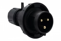 Wtyczka przemysłowa - przenośna 16A 3p 200V-250V /FE/ IP67 czarna