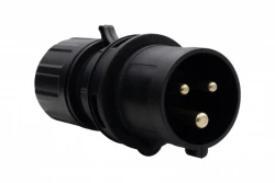 Wtyczka przemysłowa - przenośna 16A 3p 200V-250V /FE/ IP44  czarna