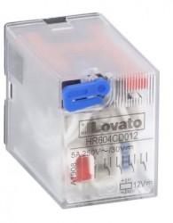 Przekaźnik przemysłowy ze wskaźnikiem LED i przyciskiem mechanicznym, sterowanie 24VDC, 4C/O, 5A, do gniazd HR6XS4..