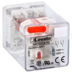 Przekaźnik przemysłowy ze wskaźnikiem LED i przyciskiem mechanicznym, sterowanie 110VAC, 2C/O, 10A, do gniazd 8 pinowych HR7XS1