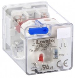 Przekaźnik przemysłowy ze wskaźnikiem LED i przyciskiem mechanicznym, sterowanie 110VDC, 2C/O, 10A, do gniazd 8 pinowych HR7XS1
