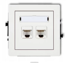 DECO Gniazda komputerowe podwójne 2xRJ45, kat. 5e, 8-stykowy biały DGK-2